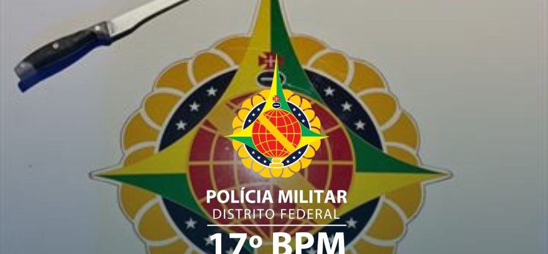 Homem com faca é flagrado durante patrulhamento na QS 06