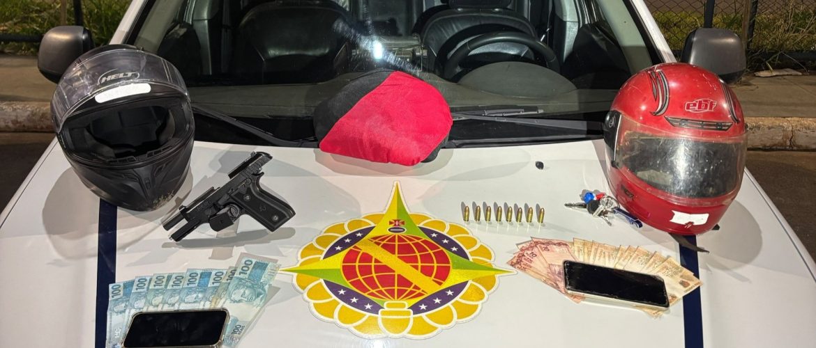 Tentativa de fuga termina com apreensão de arma e prisão em Arniqueira